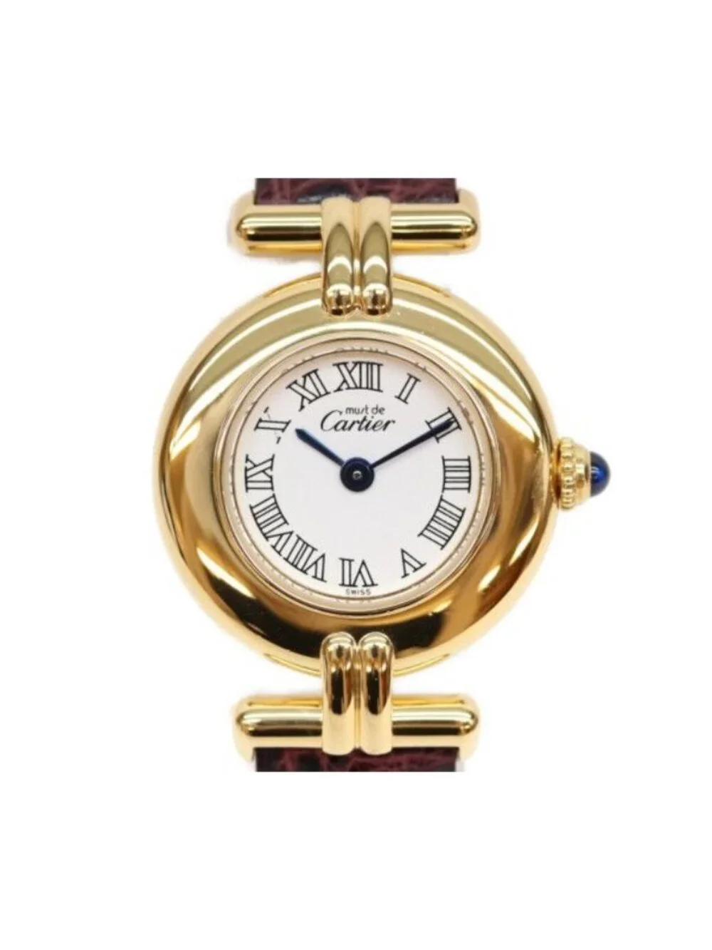 Cartier Must Colise Vermeil SM White Roman Dial Leather Quartz